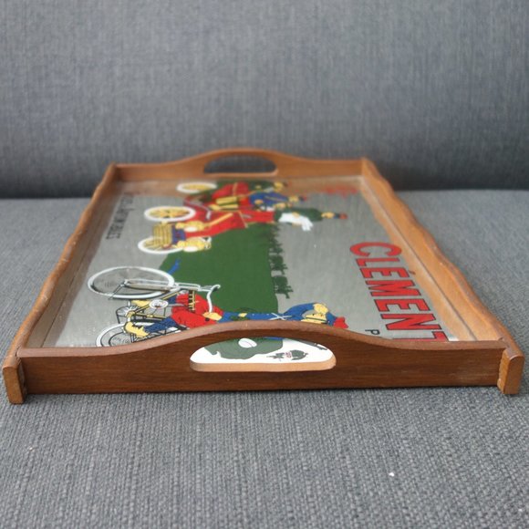 Vintage Clement Paris Cycles & Automobiles Mirror Glass Tray - Picture 6 of 12